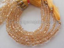 Apricot Yellow Quartz Faceted Cube